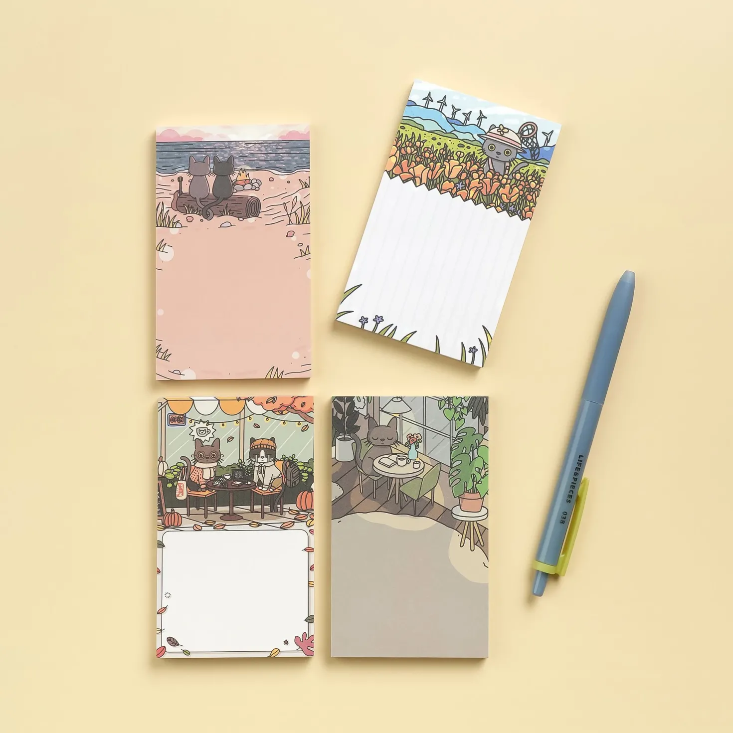 Lana & Tuxedo Cat Memo Pad