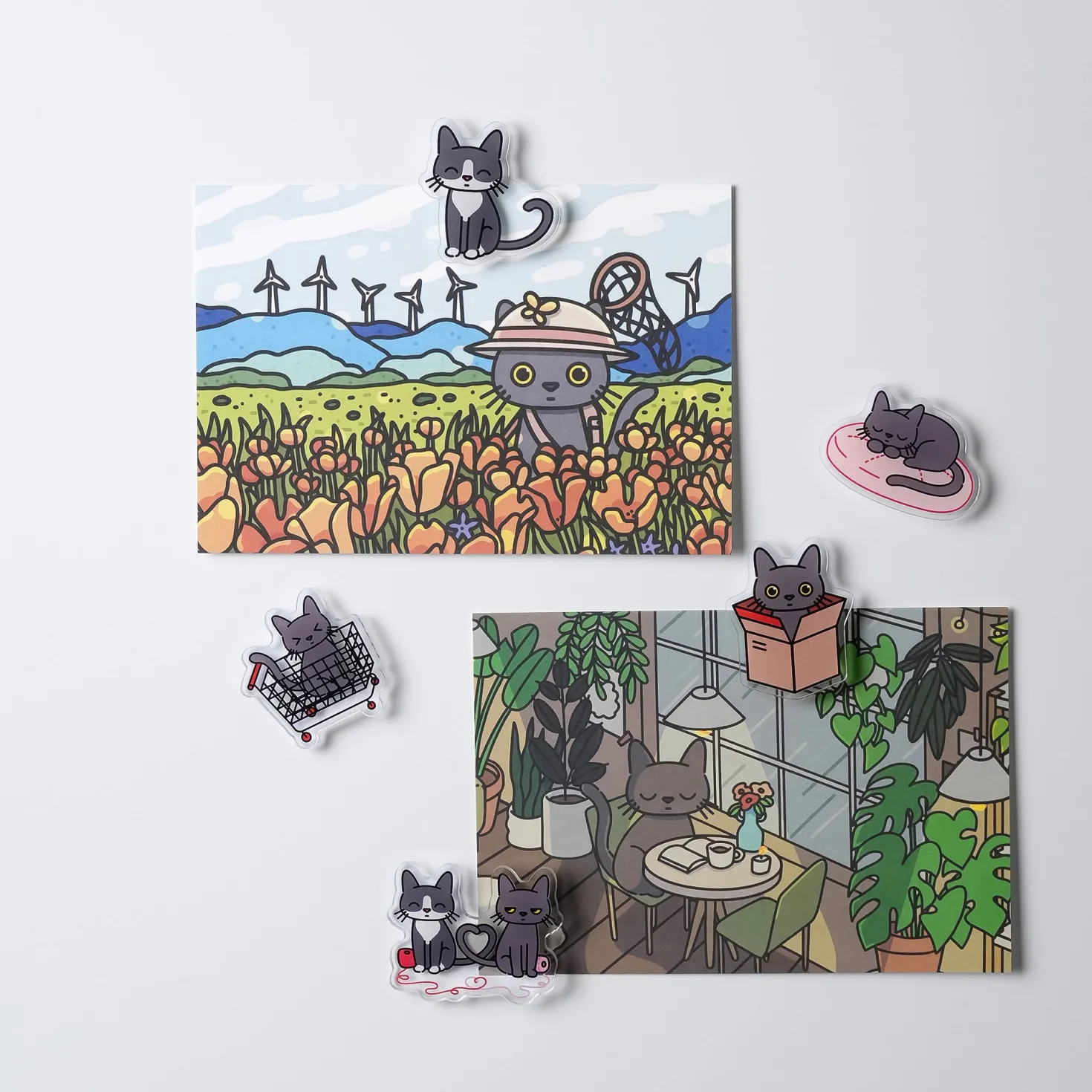 Lana & Tuxedo Cat Postcard v2