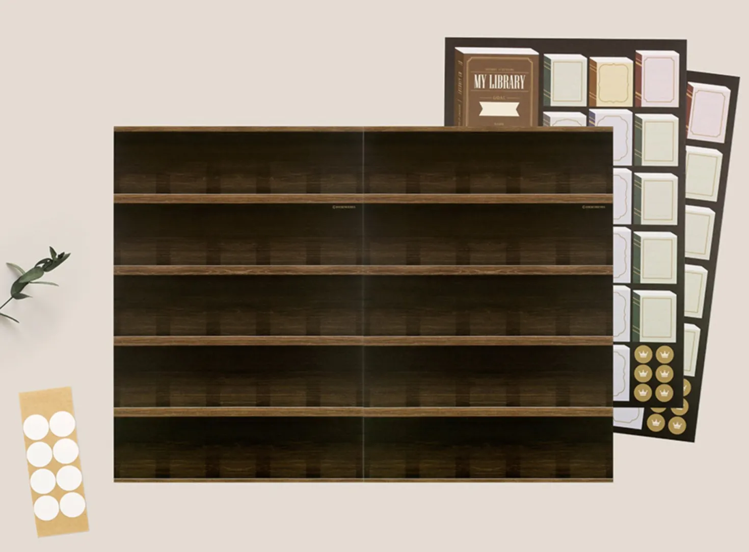 Large Bookshelf Poster & Sticker Set