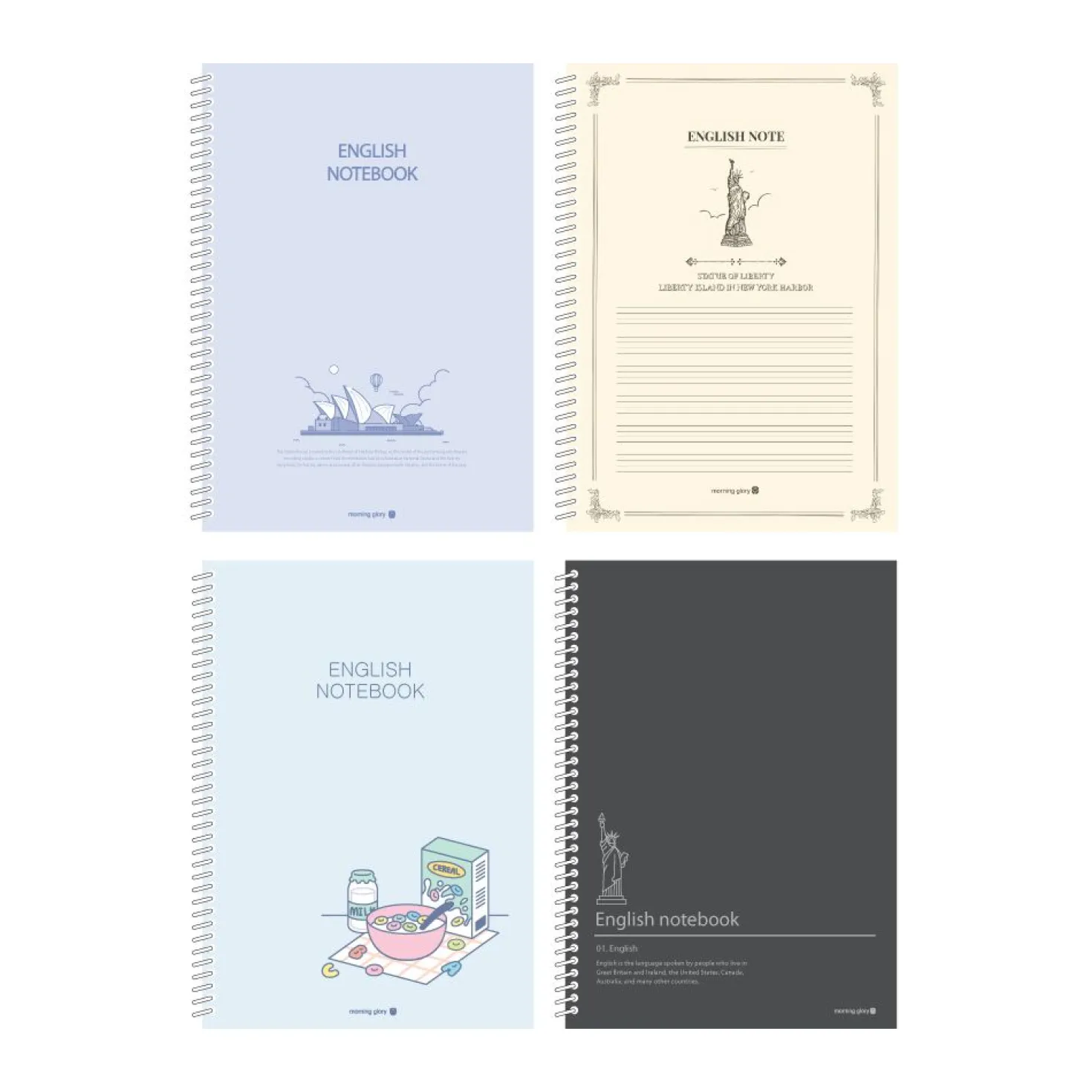 Large English Spiral Language Notebook