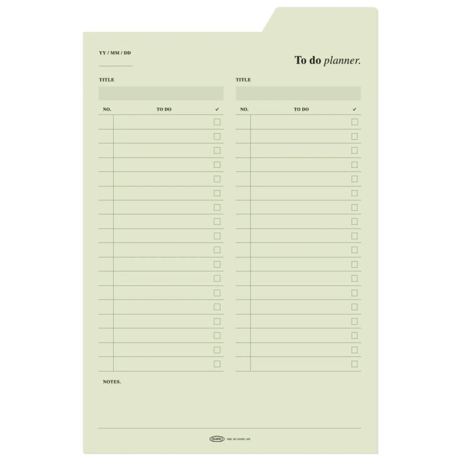 Large Schedule Index Sticky Note
