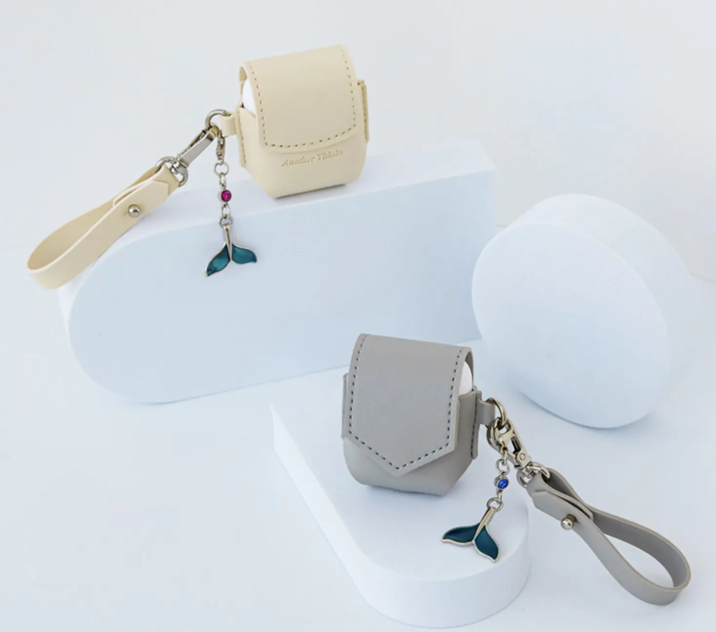 Leather AirPods Pouch + Strap Set