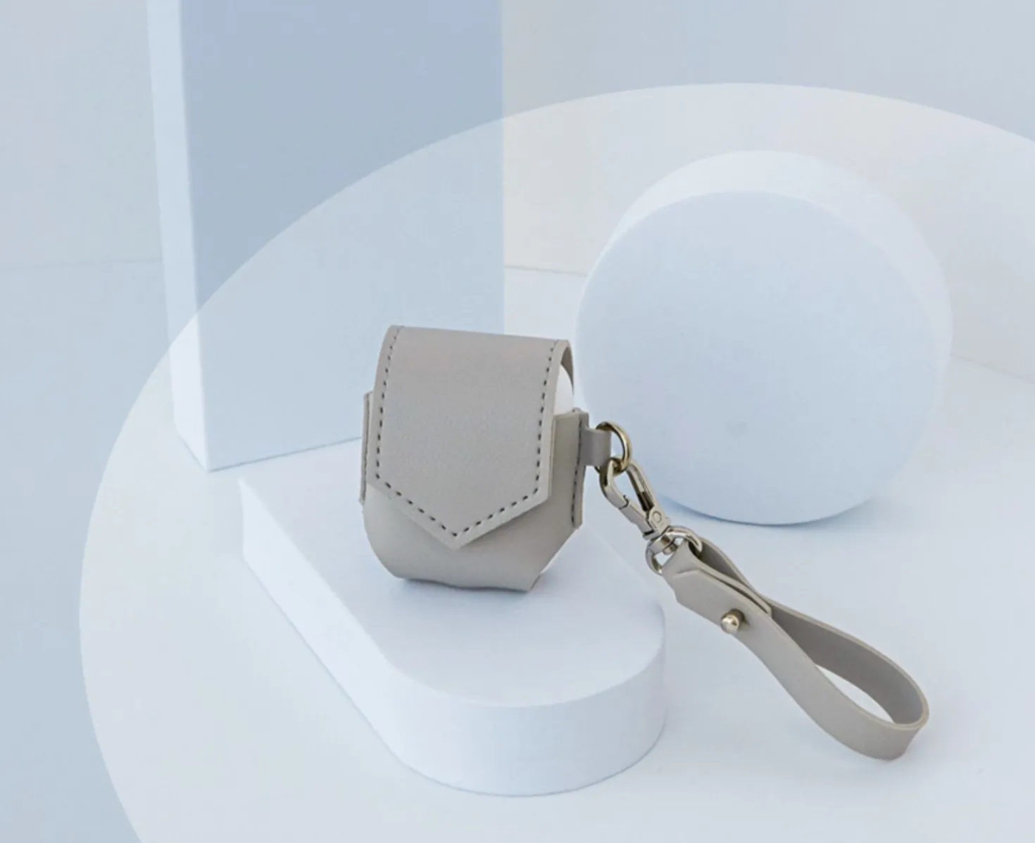 Leather AirPods Pouch + Strap Set