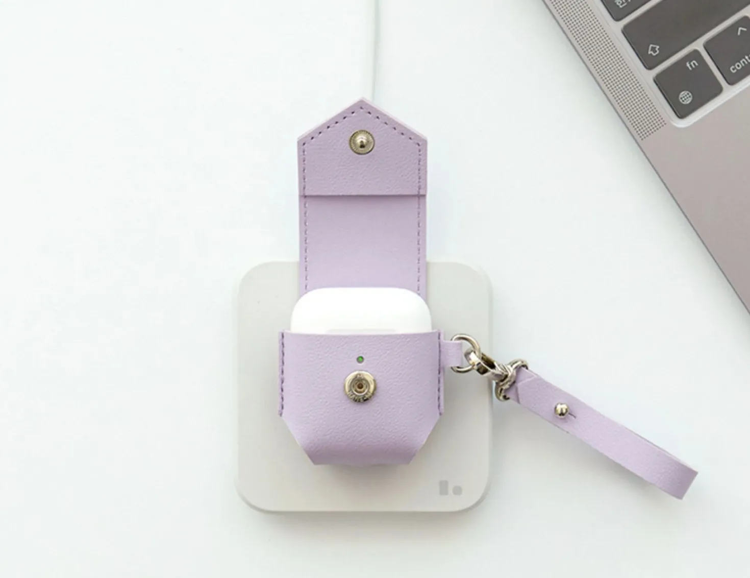 Leather AirPods Pouch + Strap Set