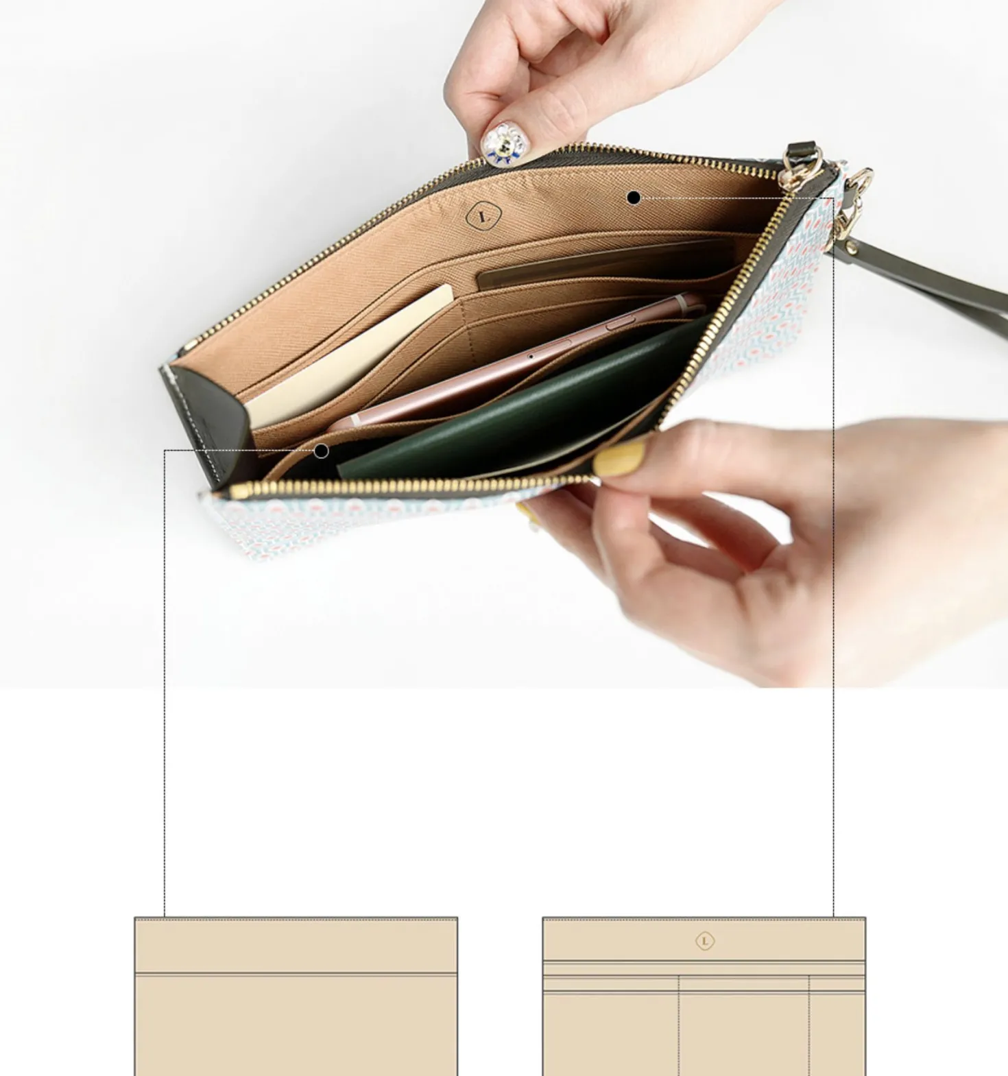 Leather Slim Clutch