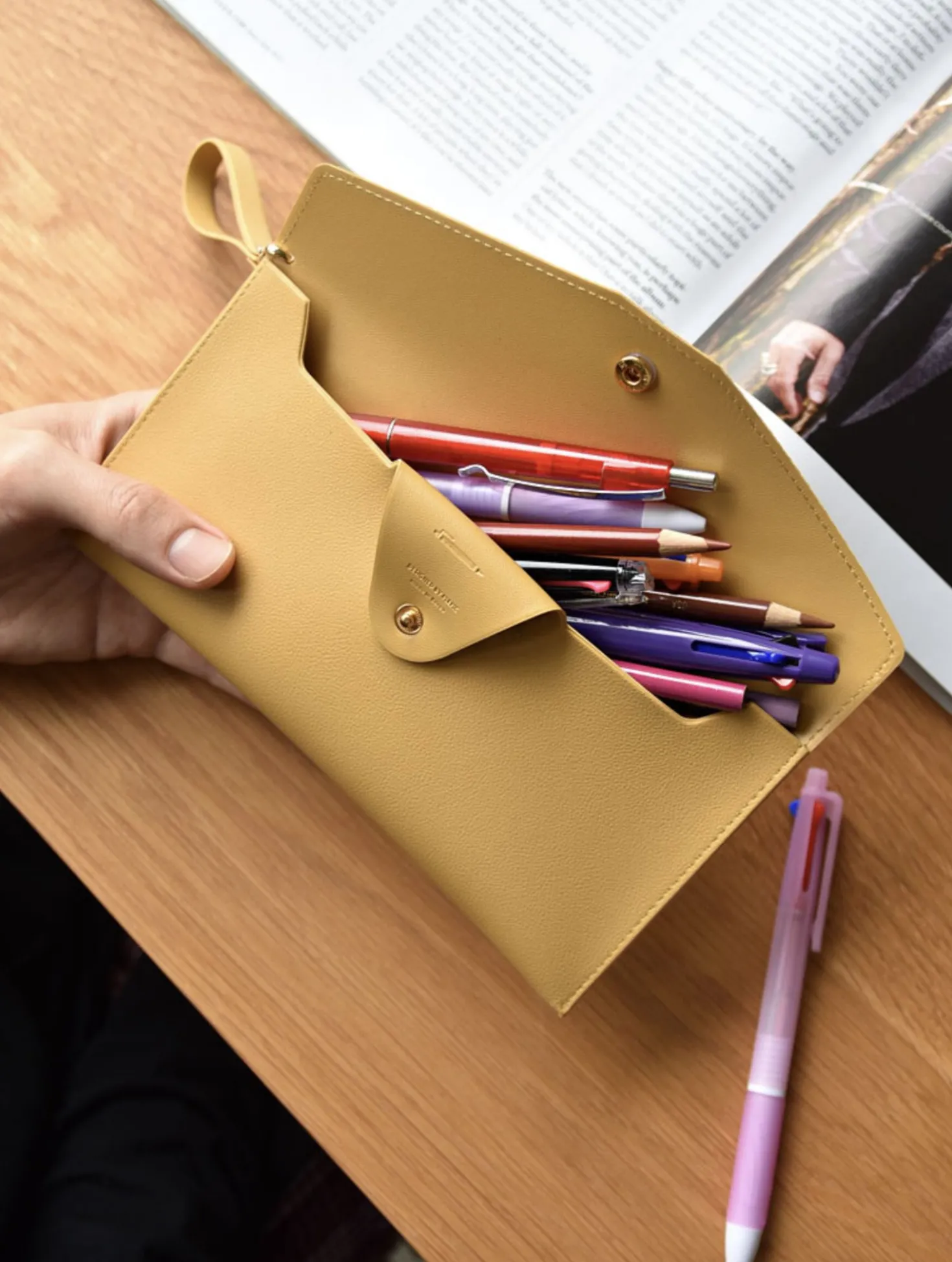 Leather Strap Pen Pouch