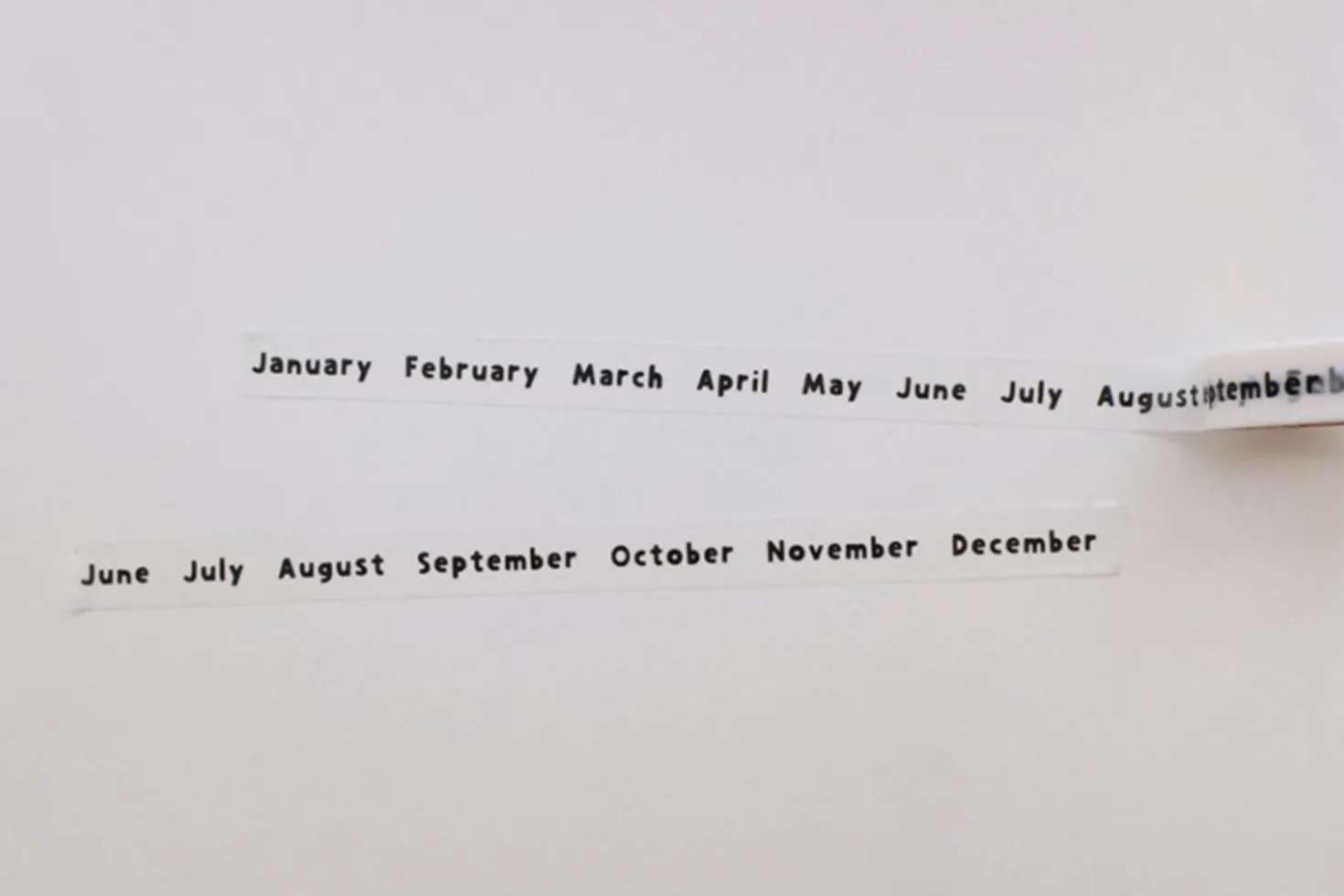 Lettering Months Masking Tape