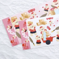 Love Delivery Bear Slim Sticker