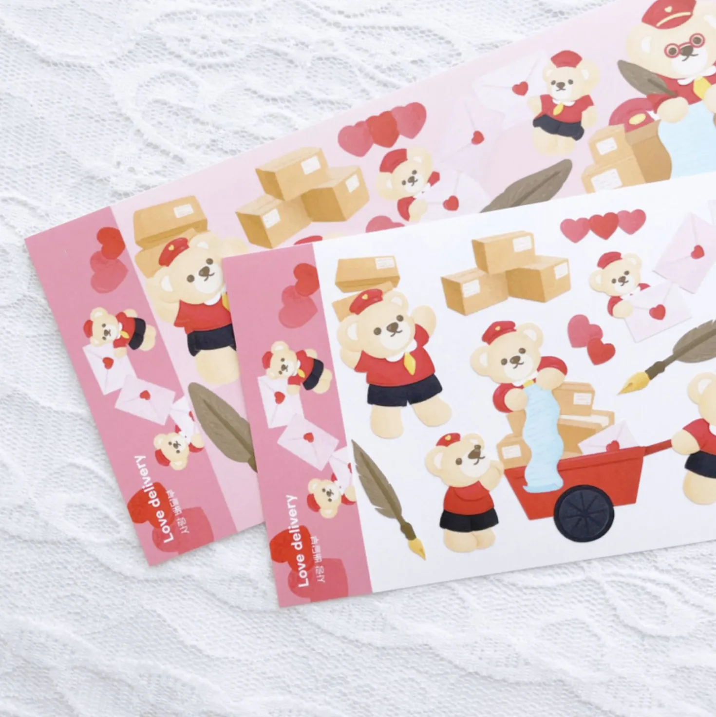 Love Delivery Bear Slim Sticker