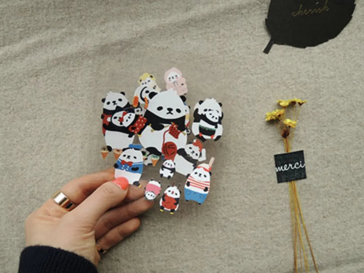 Lovely Panda Deco Sticker Set