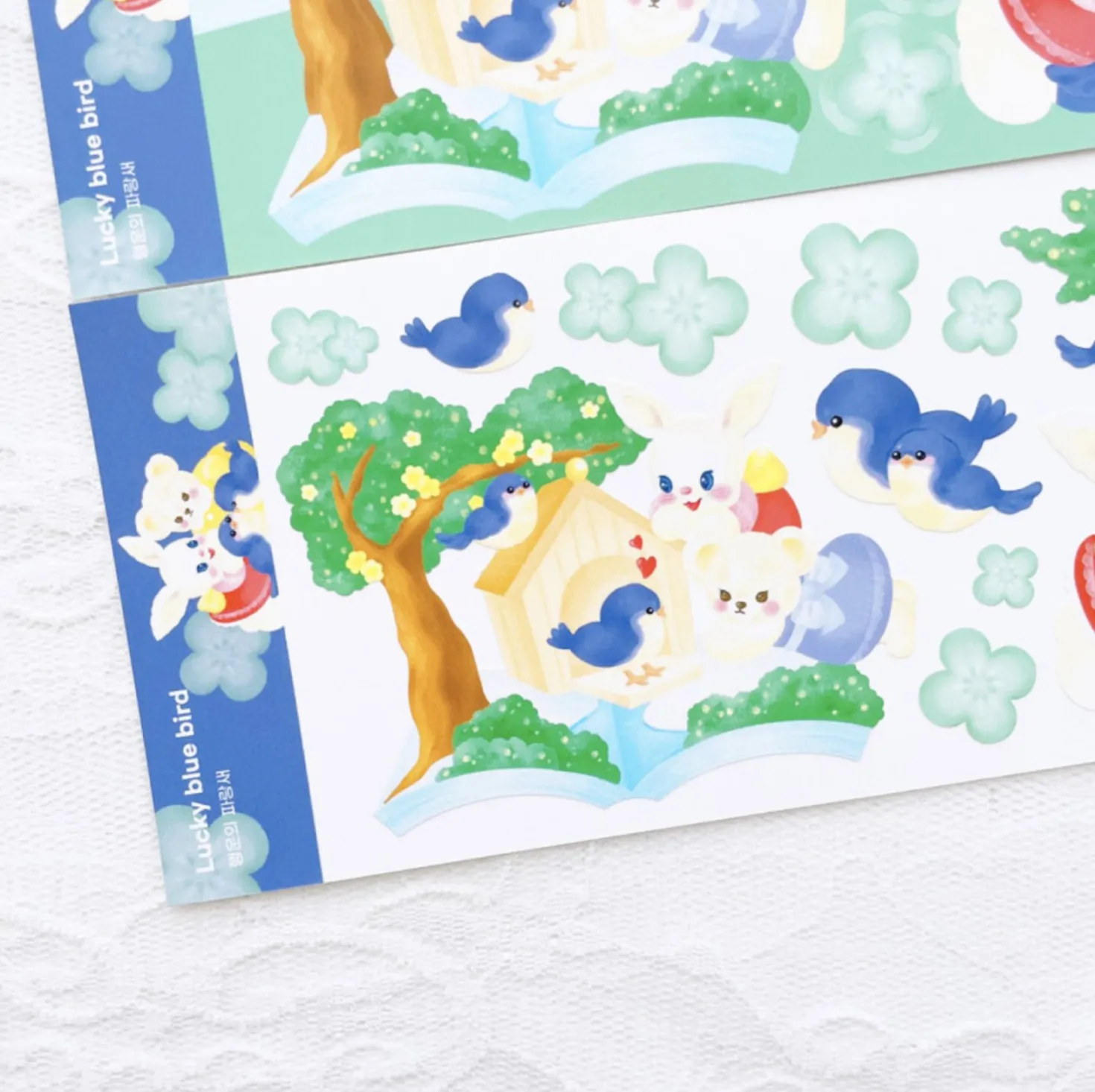 Lucky Blue Bird Slim Sticker