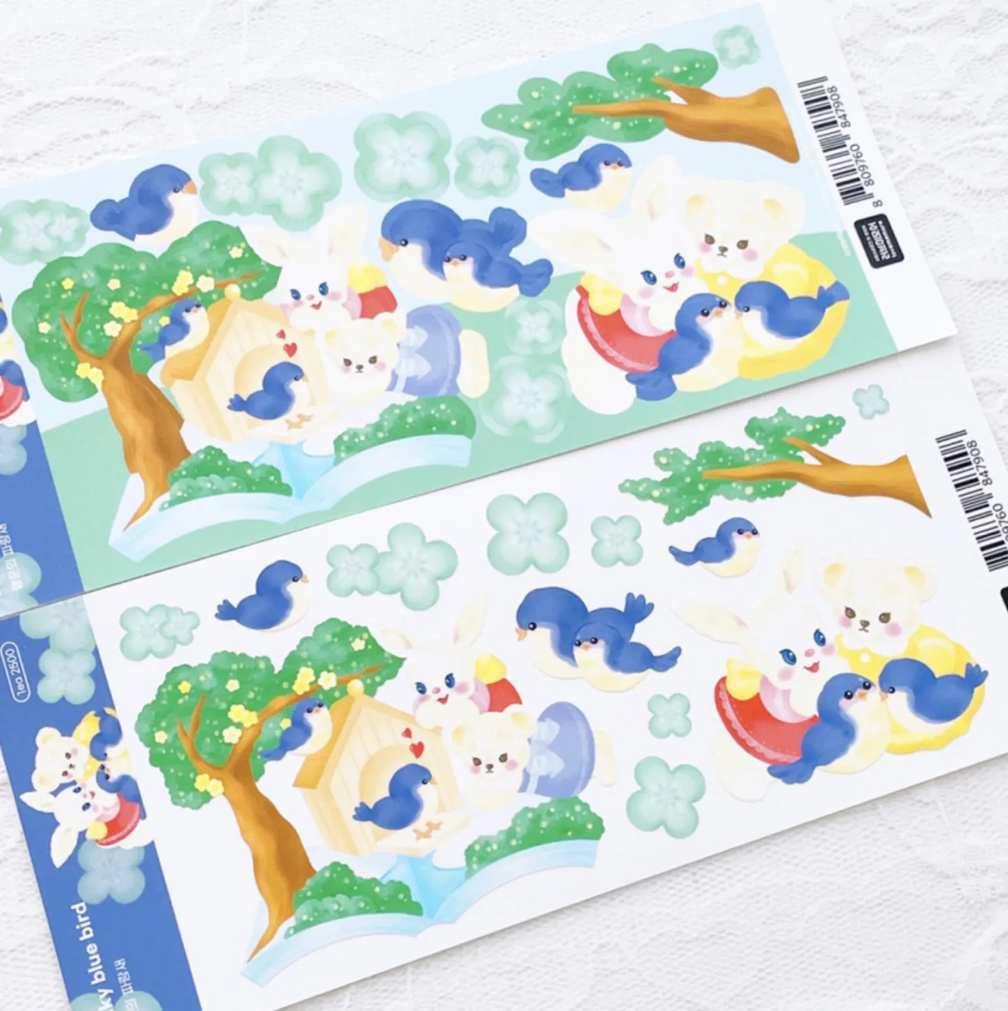Lucky Blue Bird Slim Sticker