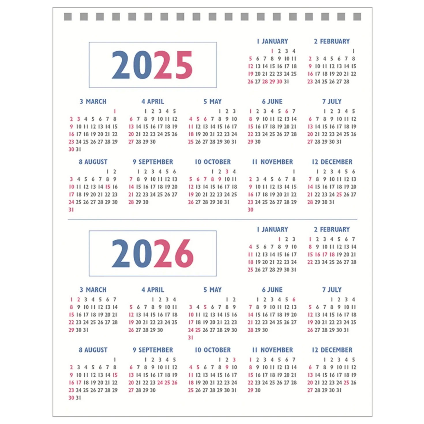 2025-2026 Lunar Retro Desk Calendar