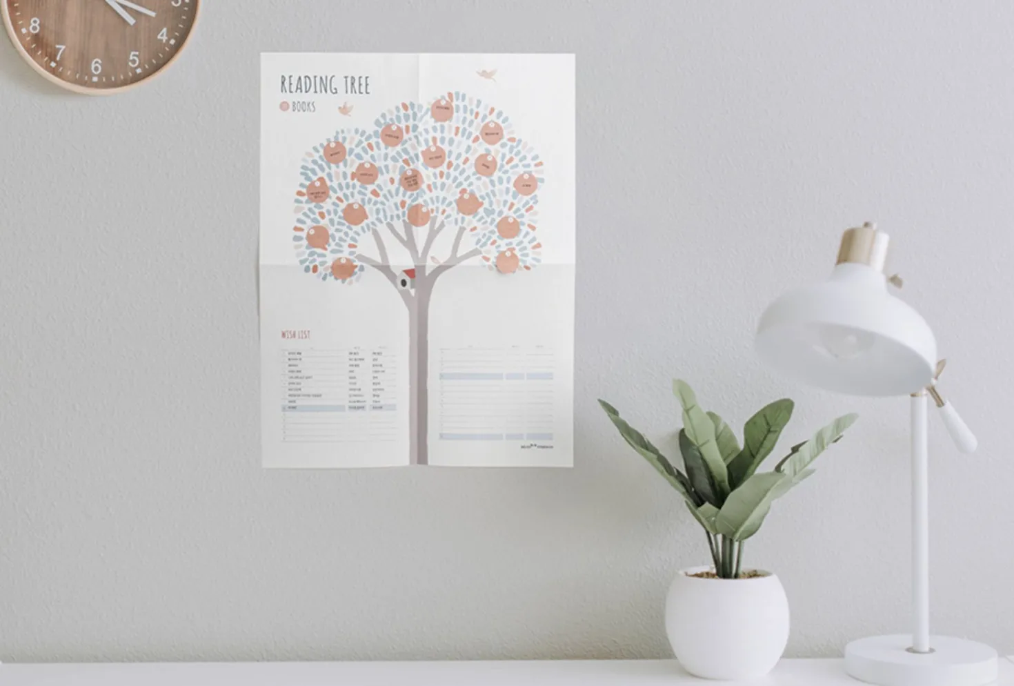 Medium Reading Tree Goal Poster & Sticker Set