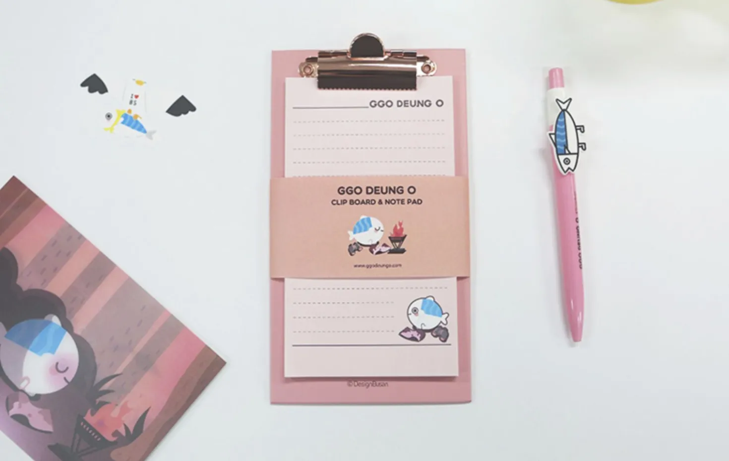 Mini Ggo Deung O Clipboard + Notepad Set