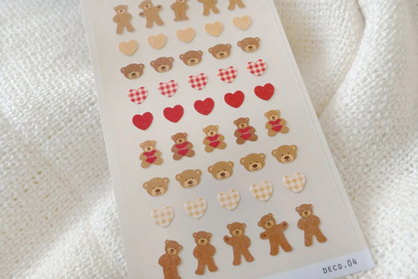 Mini Heart Bear Deco Sticker