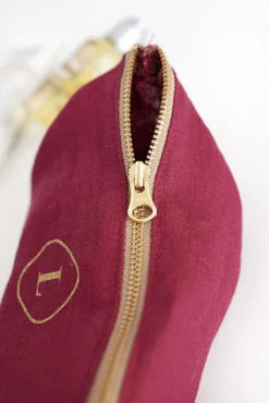 Mini Linen Gold Zipper Pouch