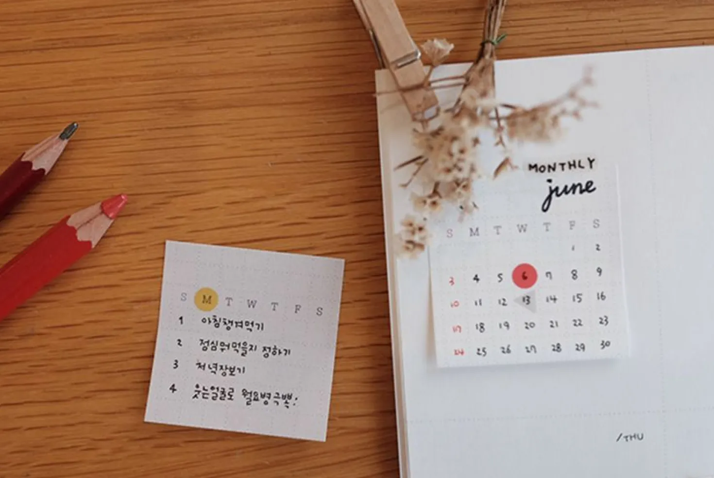 Mini Monthly Schedule Sticky Note