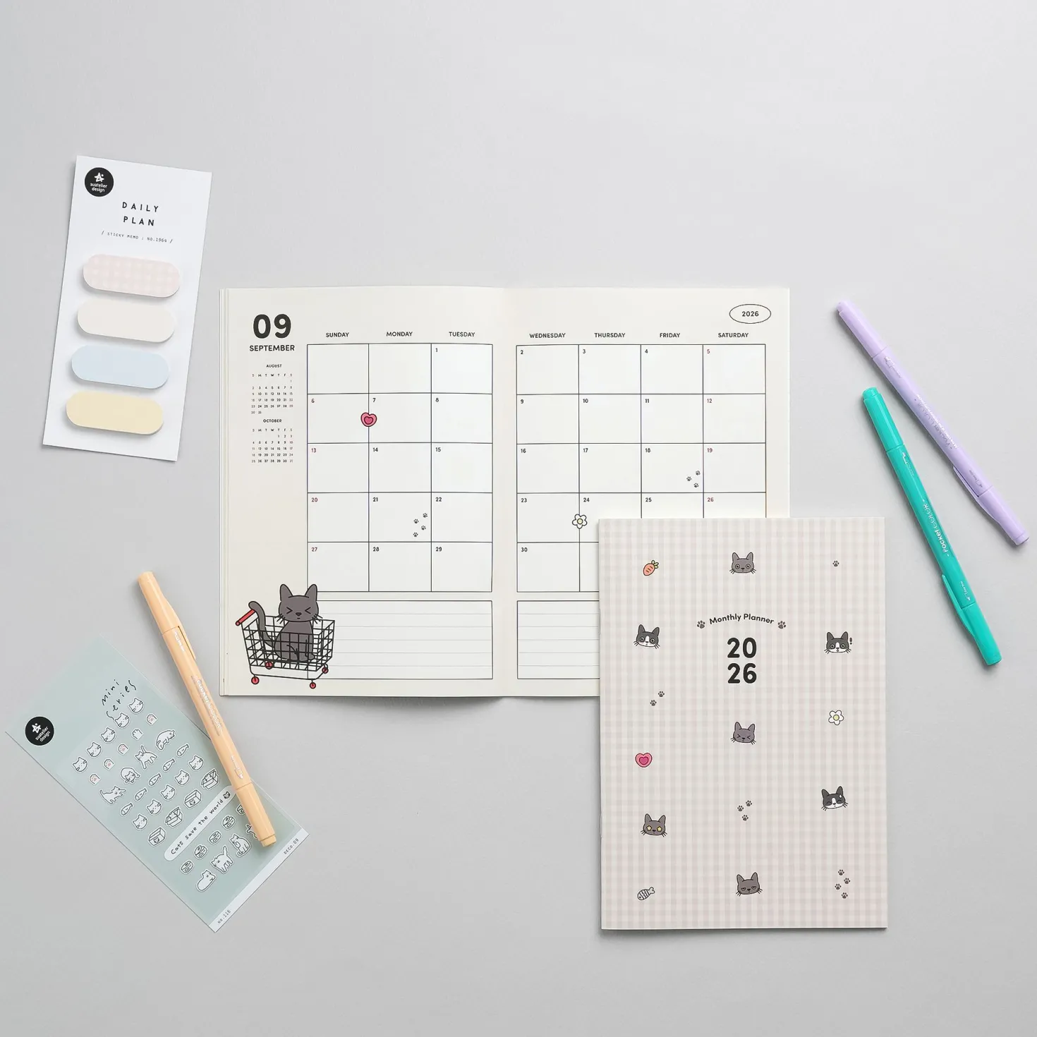 Mini Pastel Pattern Sticky Note Set
