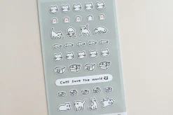 Mini White Cat Deco Sticker