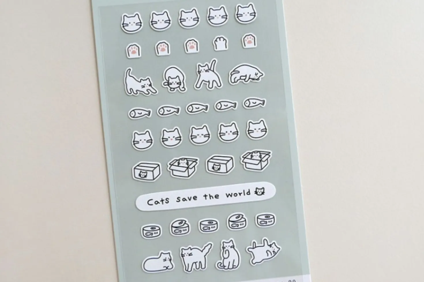 Mini White Cat Deco Sticker