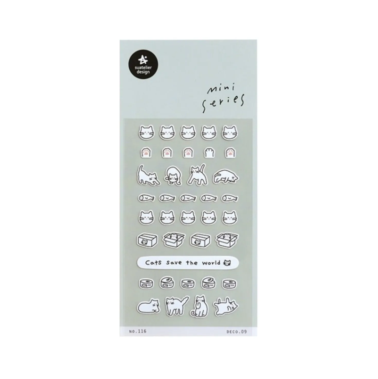 Mini White Cat Deco Sticker