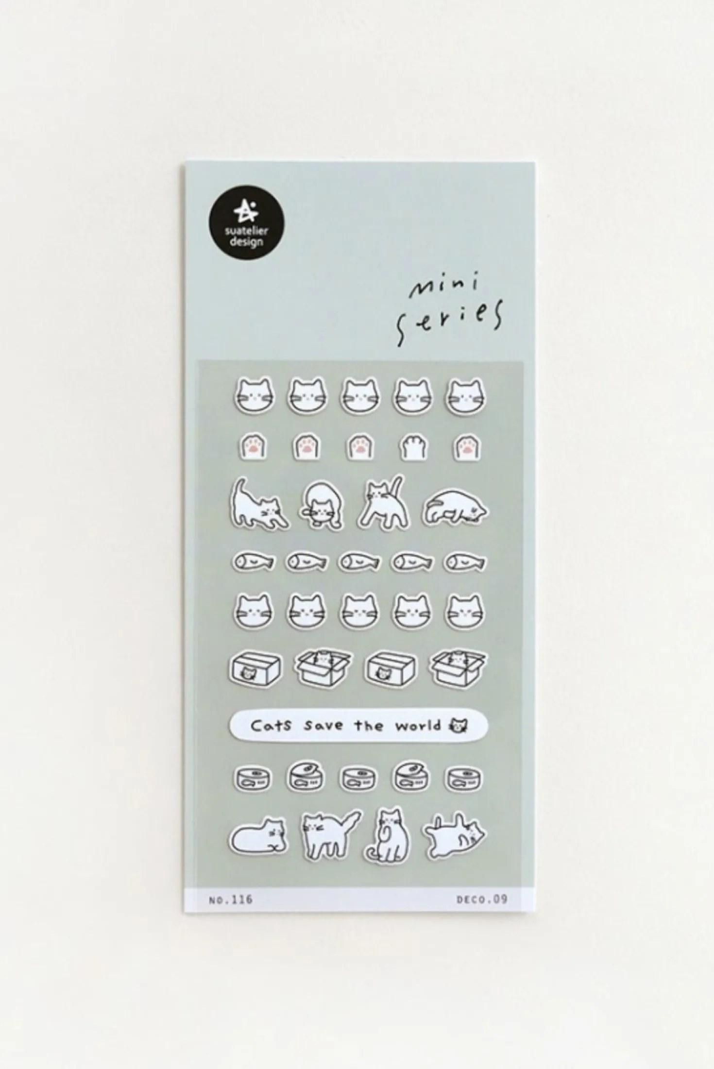 Mini White Cat Deco Sticker