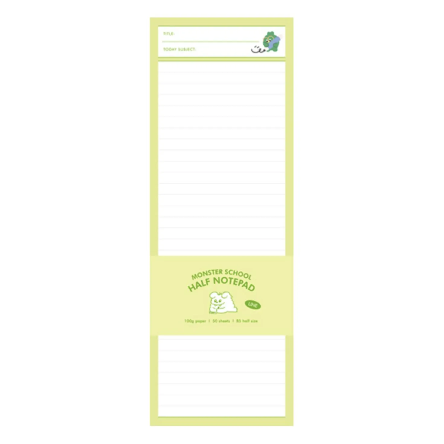 Monster School Half Notepad