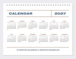 2025-2026 18 Months Desk Calendar