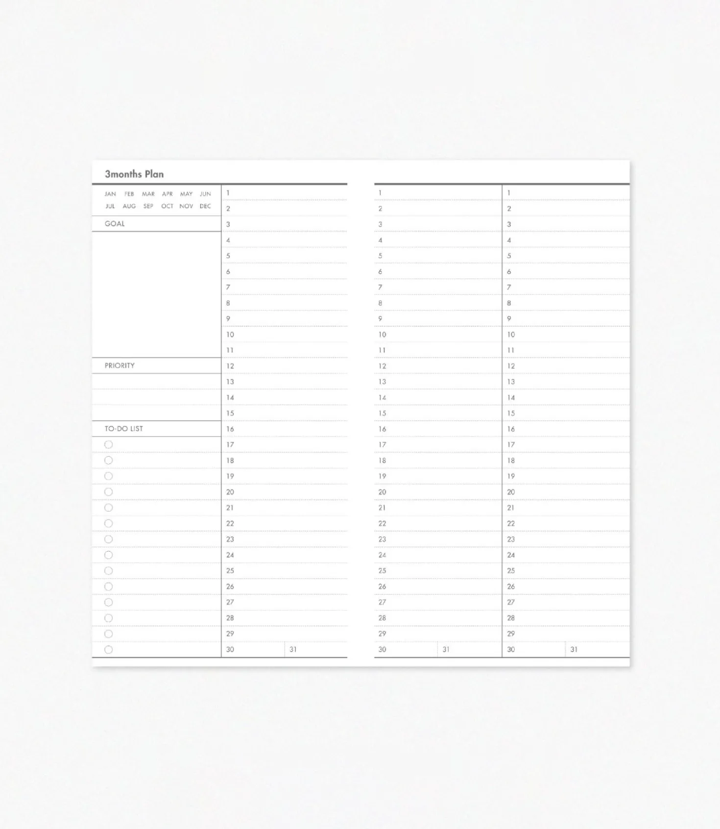 3 Months Goal Planner