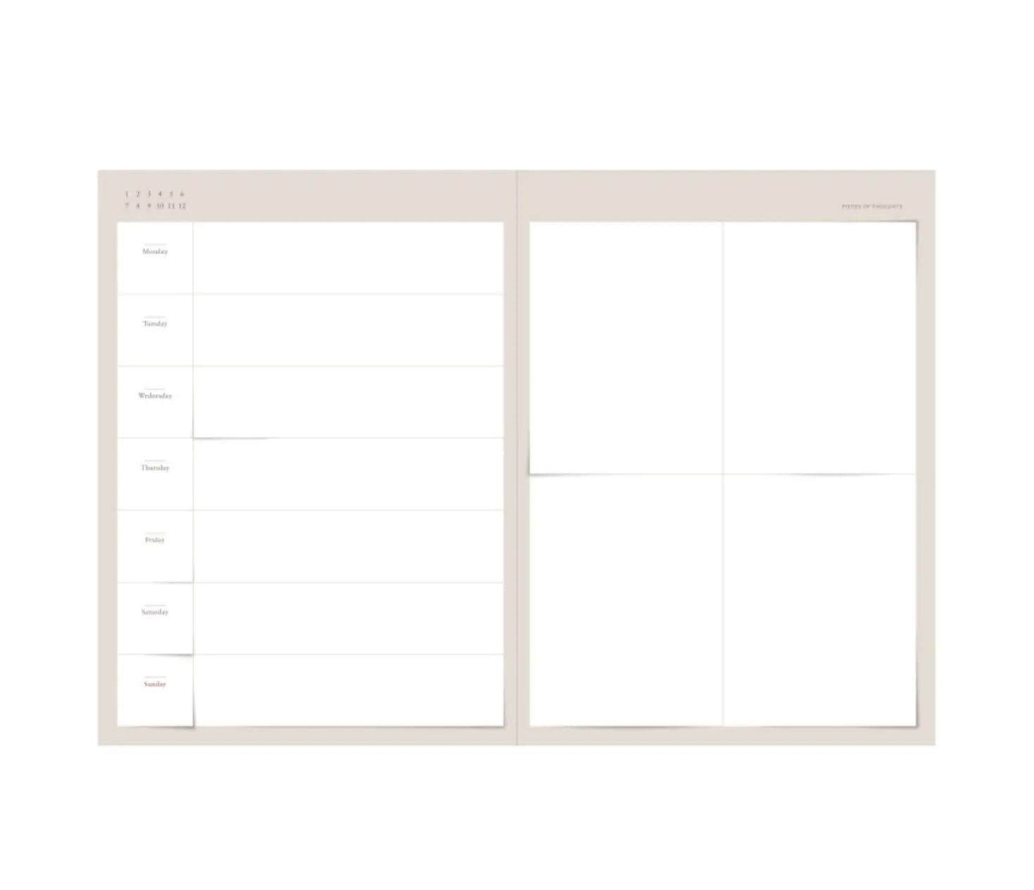 Morceaux de Pensees Weekly Scheduler