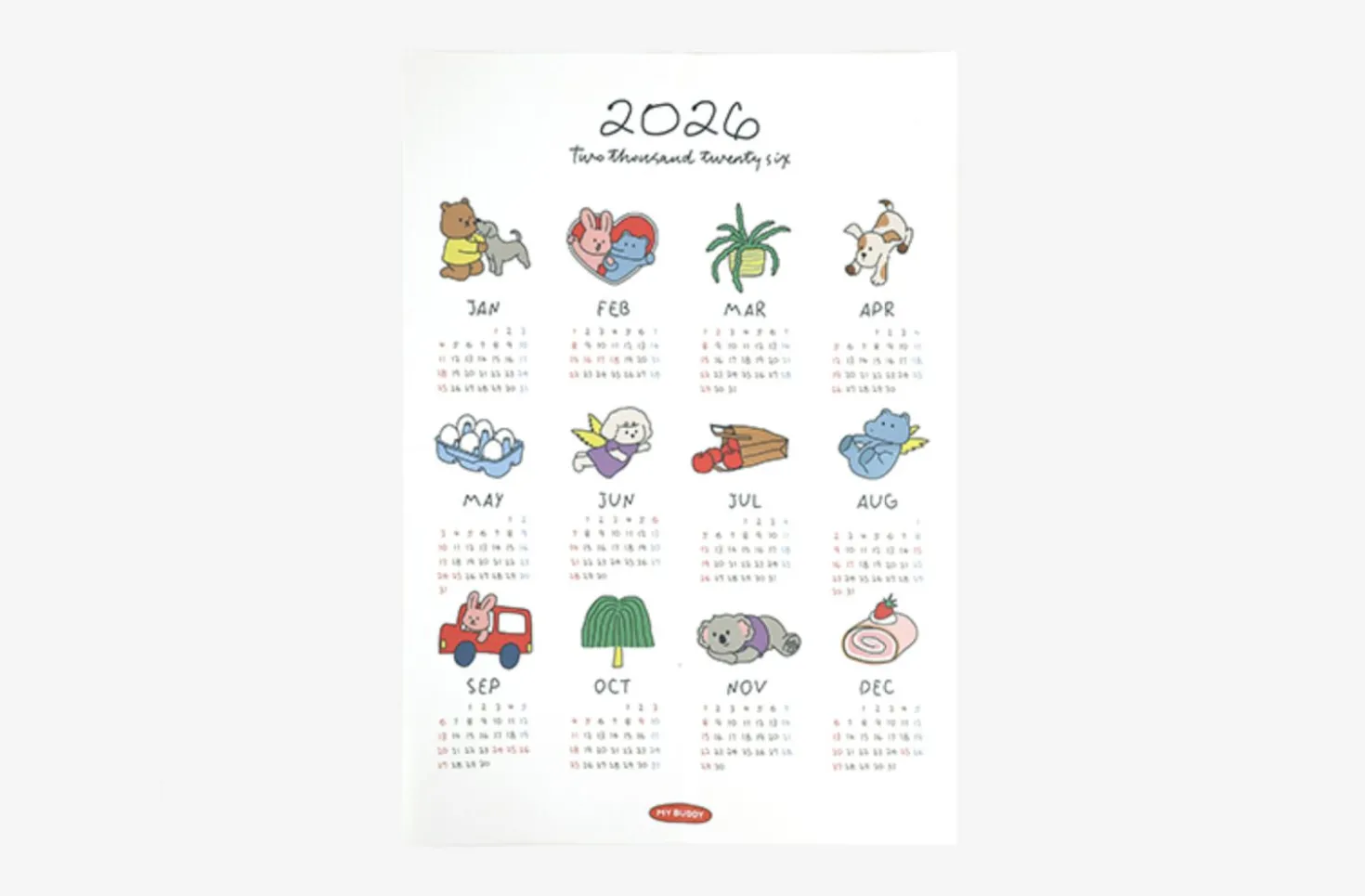 2026 My Buddy Calendar Poster