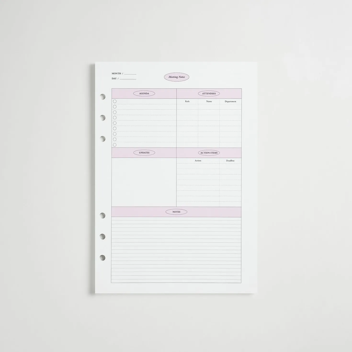 MYO Life 6 Ring A5 Planner Refill