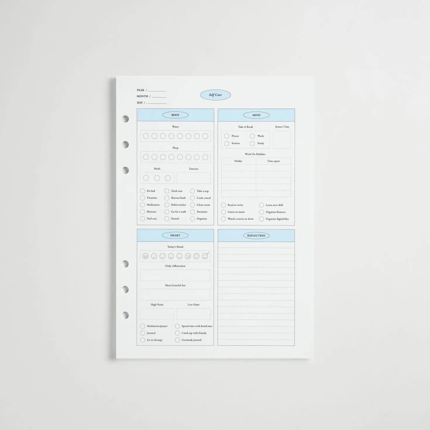 MYO Life 6 Ring A5 Planner Refill