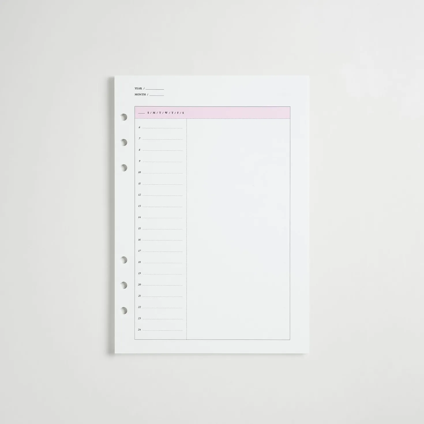 MYO Today 6 Ring A5 Planner Refill