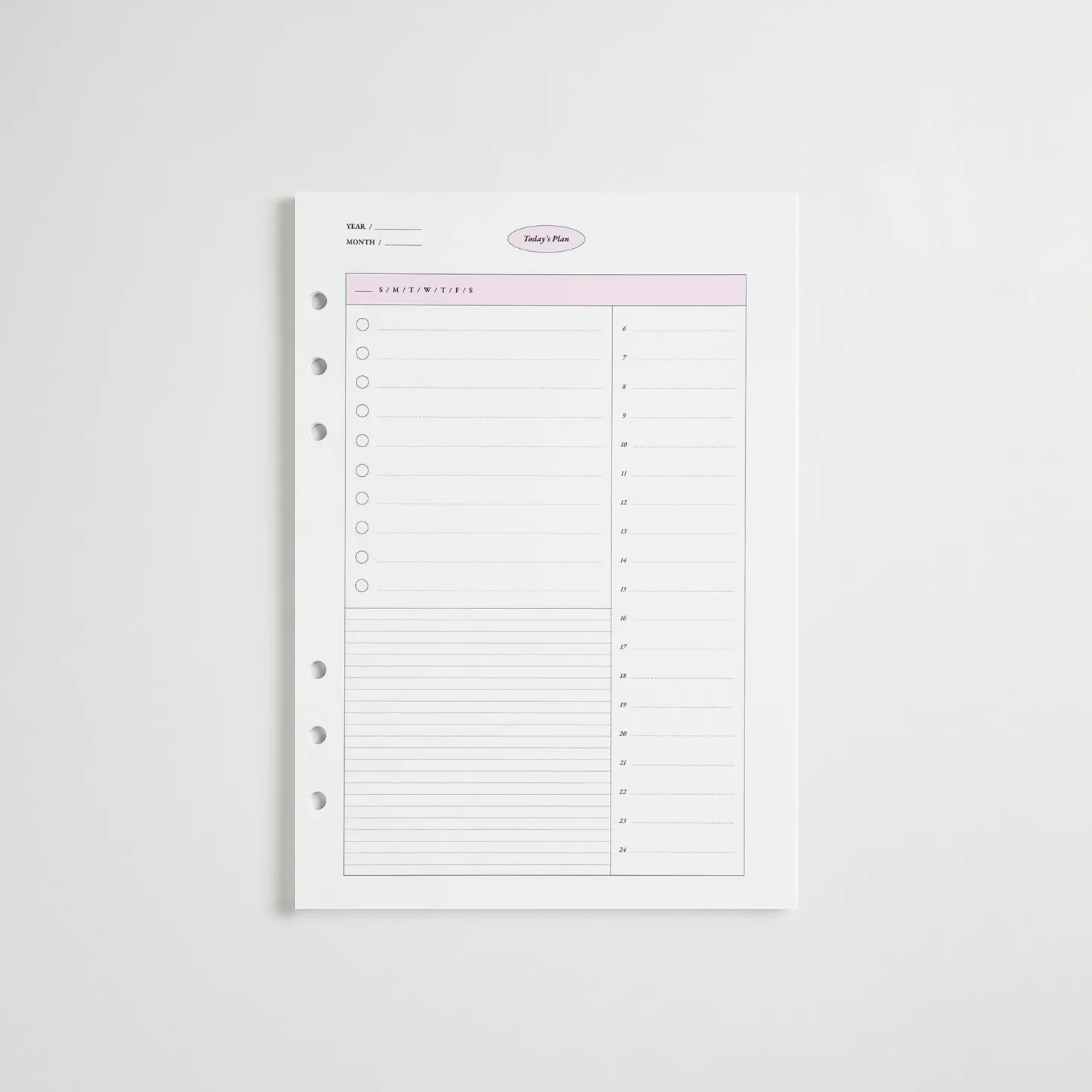 MYO Today 6 Ring A5 Planner Refill
