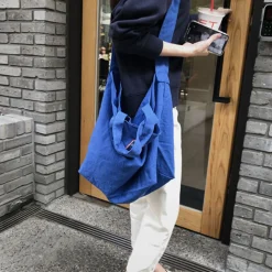 Natural Linen Shoulder Bag