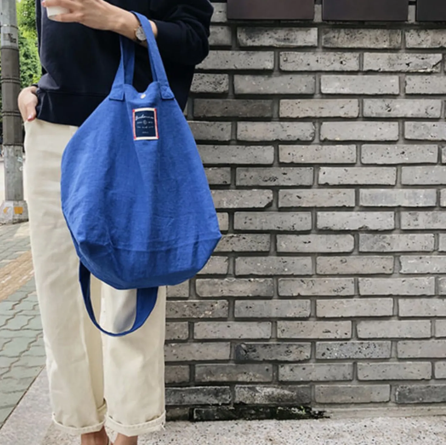 Natural Linen Shoulder Bag