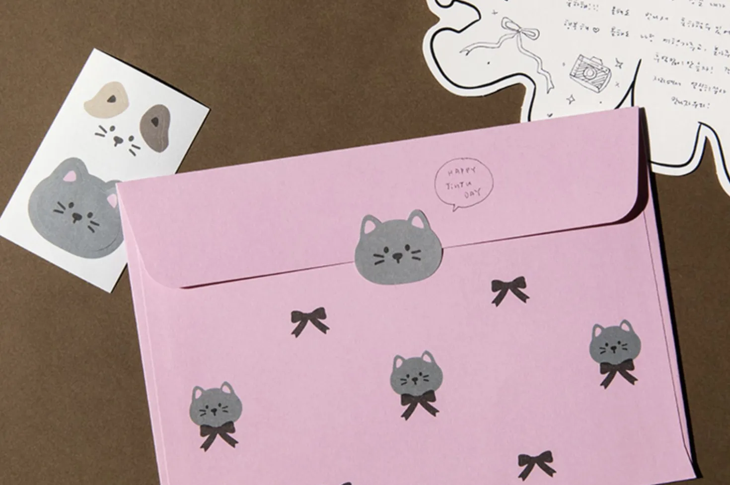 3pcs Animal Friends Card & Envelope Set