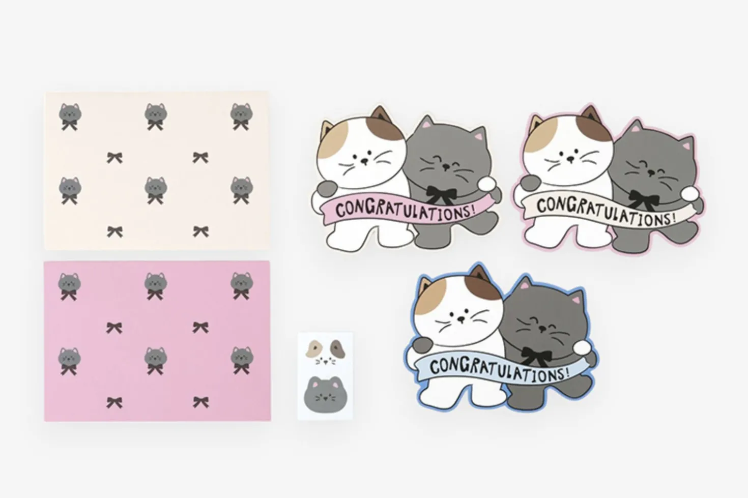 3pcs Animal Friends Card & Envelope Set