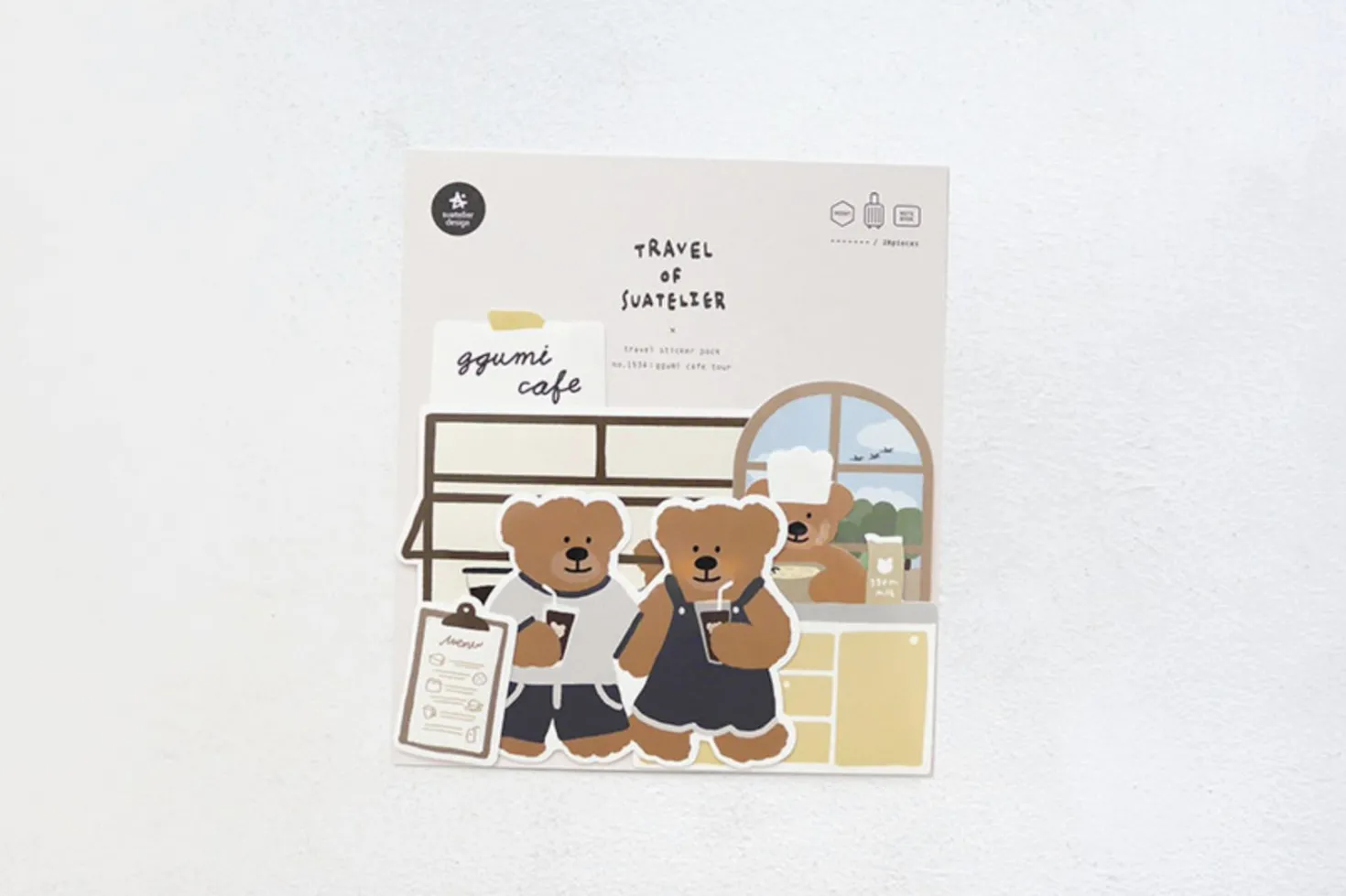 28pcs Bear Cafe Tour Sticker Set