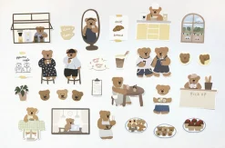 28pcs Bear Cafe Tour Sticker Set