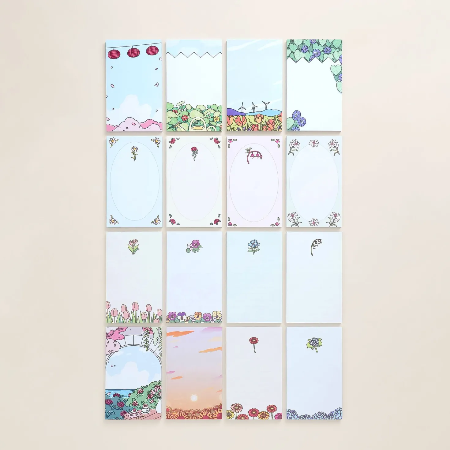 6pcs Blooming Garden Sticky Note Set