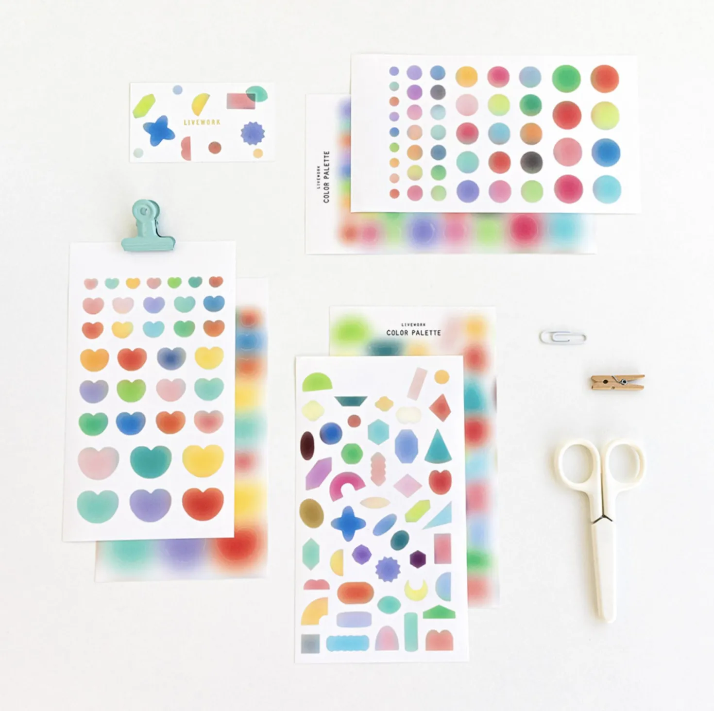 2pcs Blur Color Palette Sticker Set