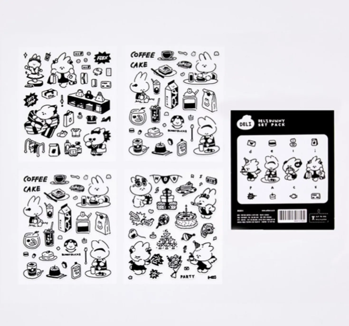 4pcs Bunny Removable Sticker Set