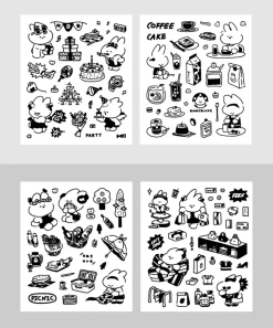 4pcs Bunny Removable Sticker Set