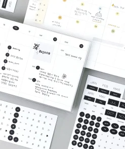 6pcs Calendar Month & Date Sticker Set