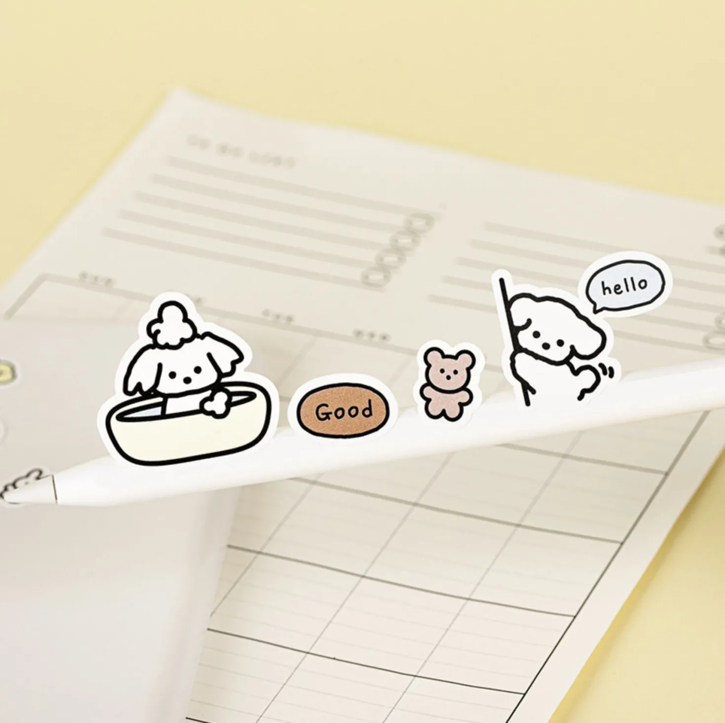 6pcs Coi Puppy Removable Sticker Set