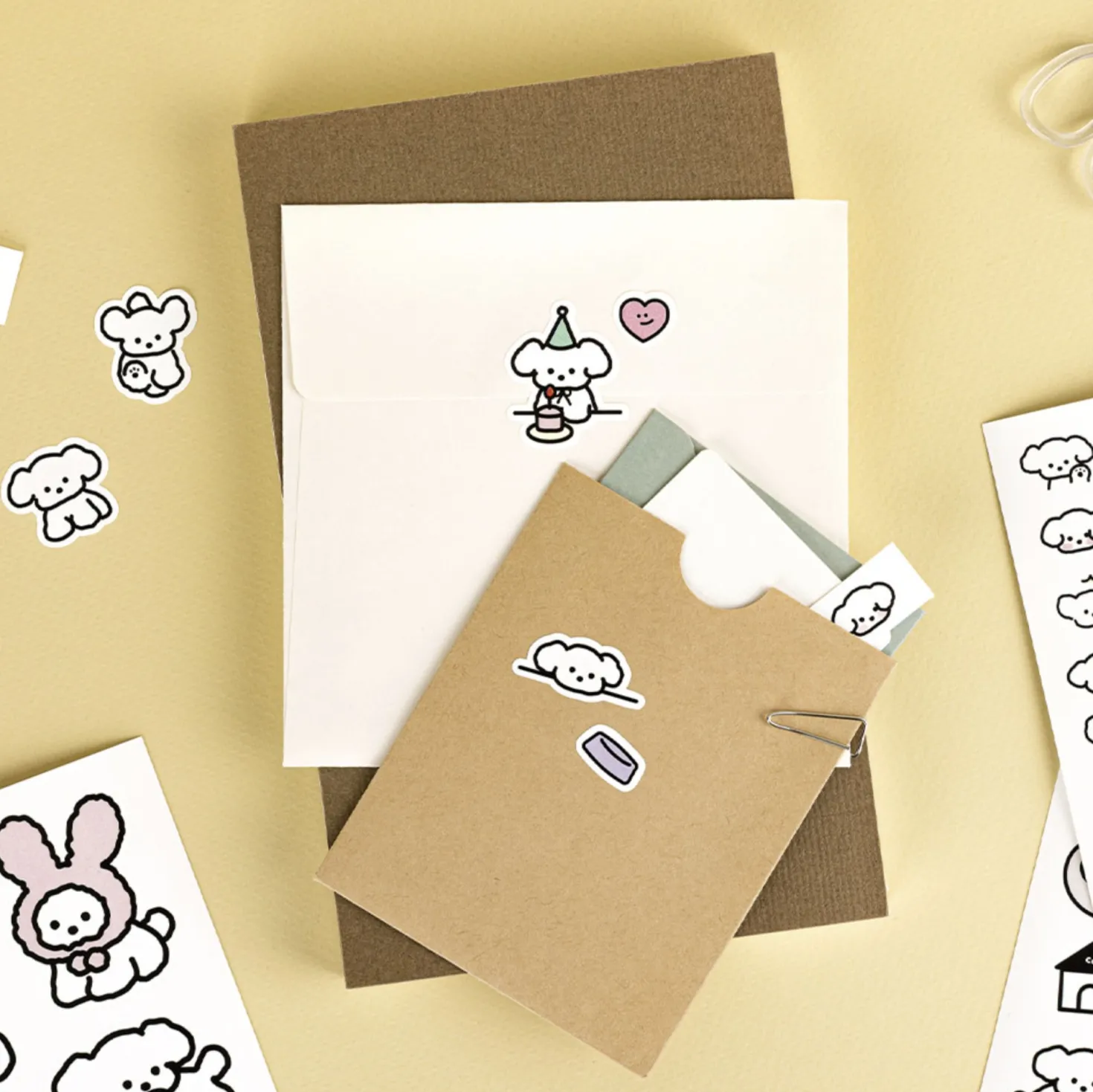 6pcs Coi Puppy Removable Sticker Set