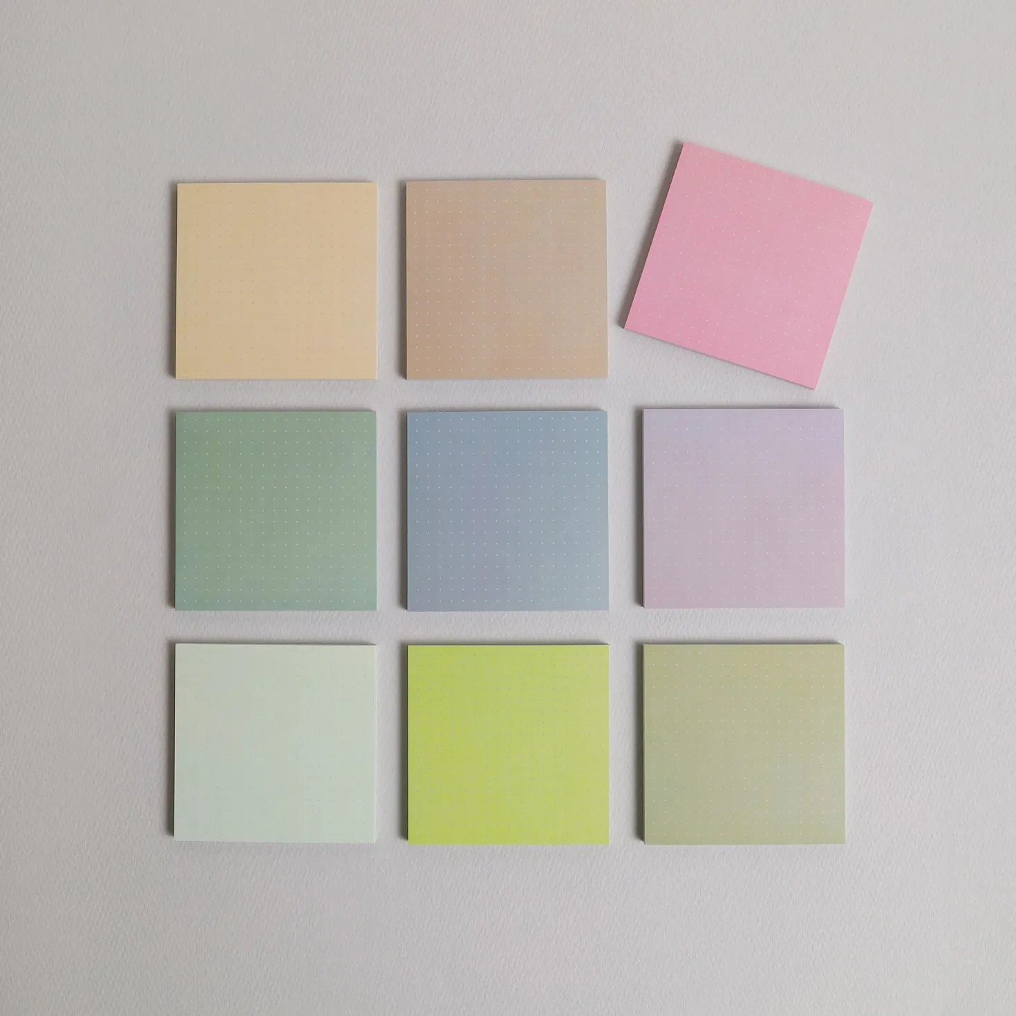 9pcs Colorful Dot Grid Sticky Note Set